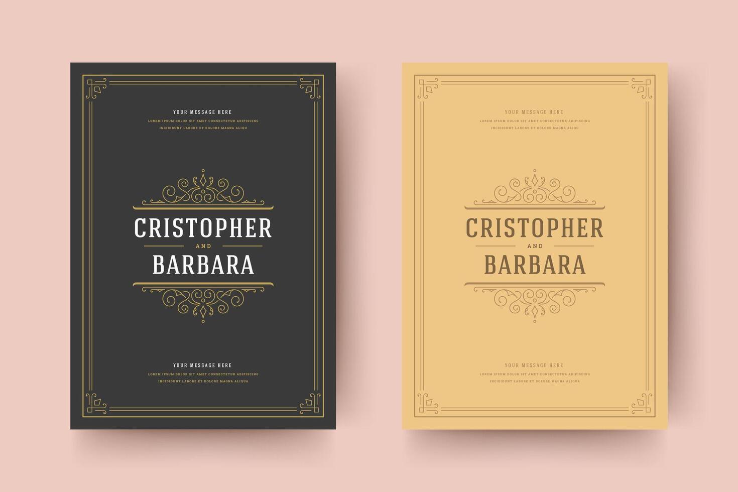 Wedding invitation save the date card typographic elegant template illustration. vector