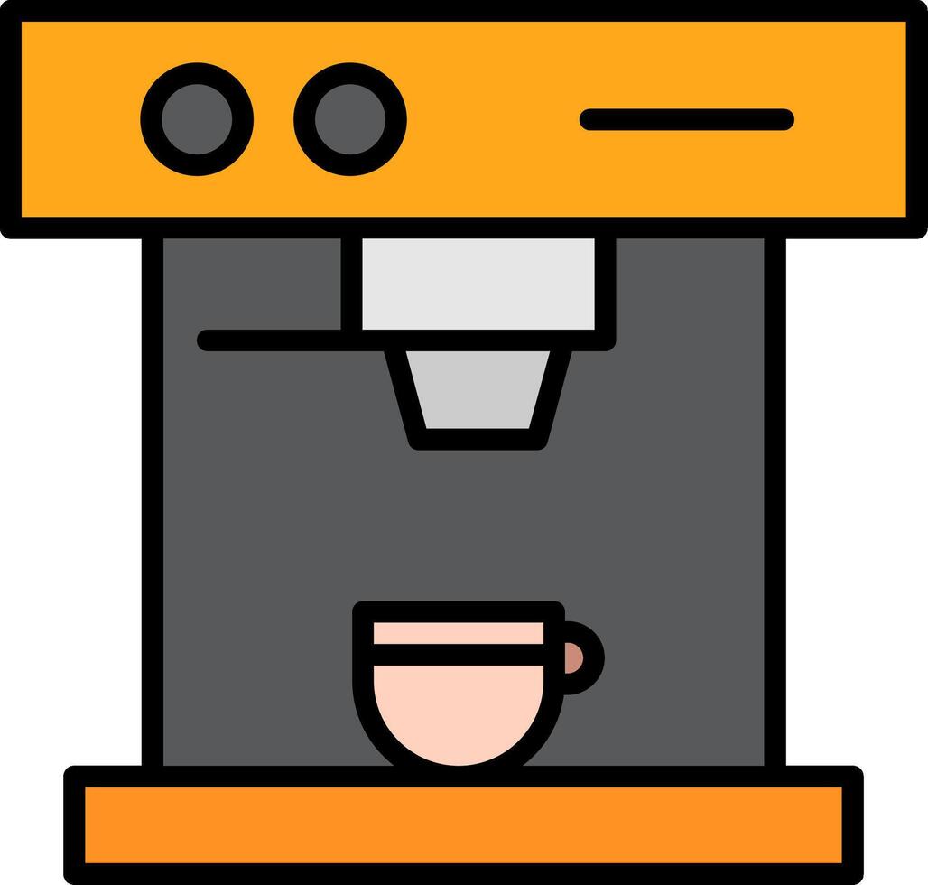 Coffee Machine Line Filled Icon vector