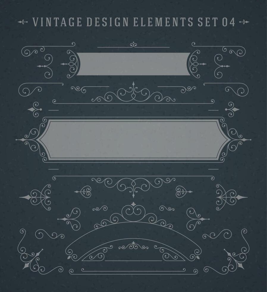 Vintage Swirls Ornaments Decorations Design vector