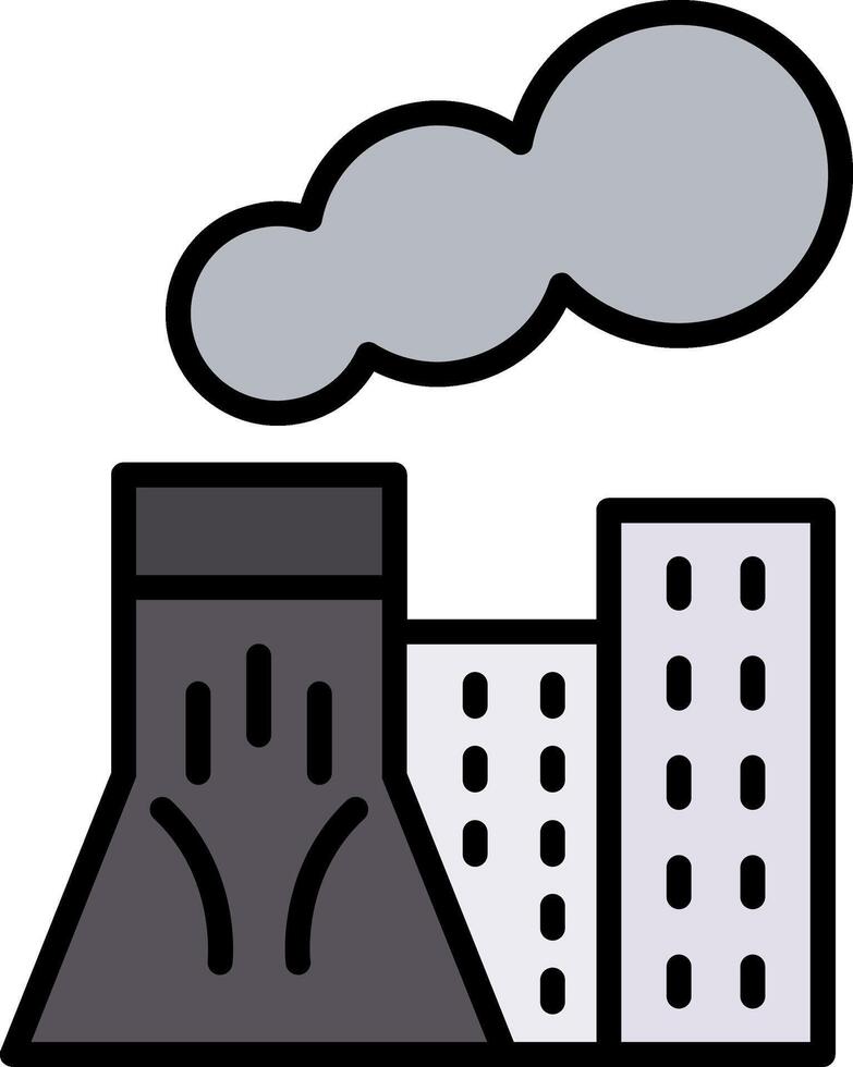 Power Plant Line Filled Icon vector