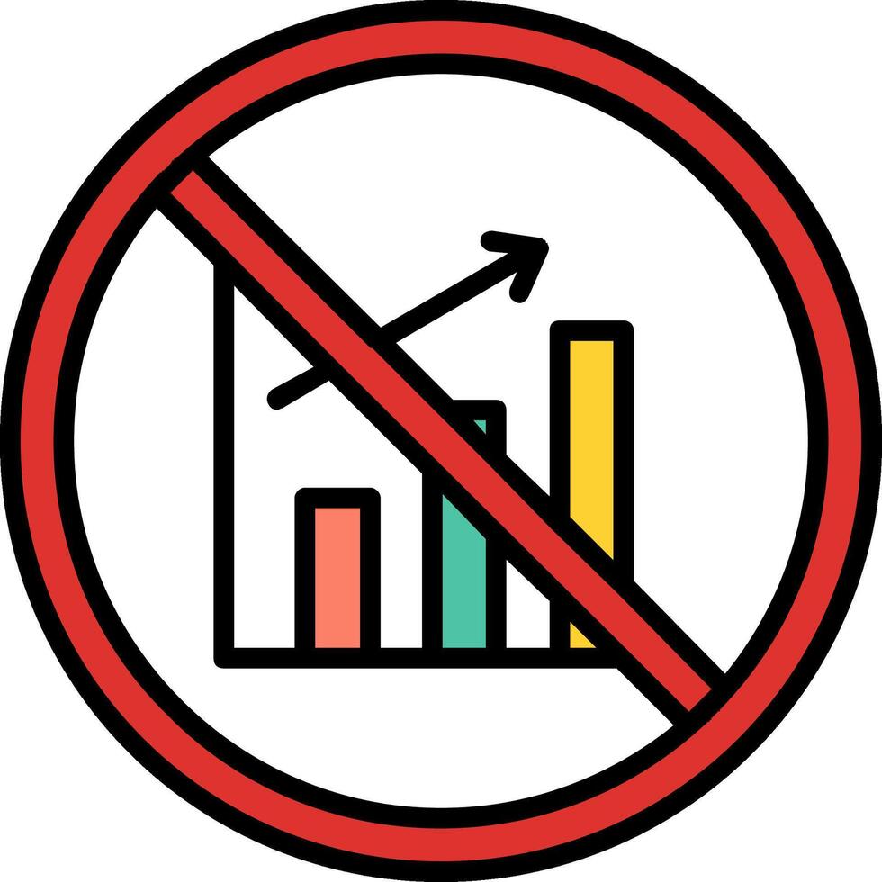 Prohibited Sign Line Filled Icon vector