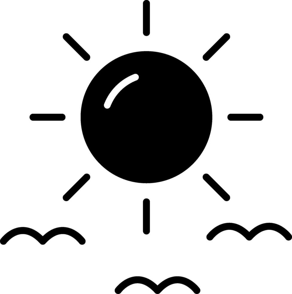 icono de glifo de sol vector