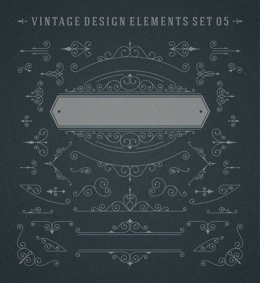 Vintage Swirls Ornaments Decorations vector