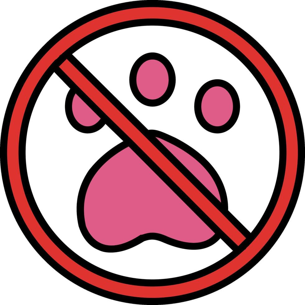 prohibido firmar línea lleno icono vector