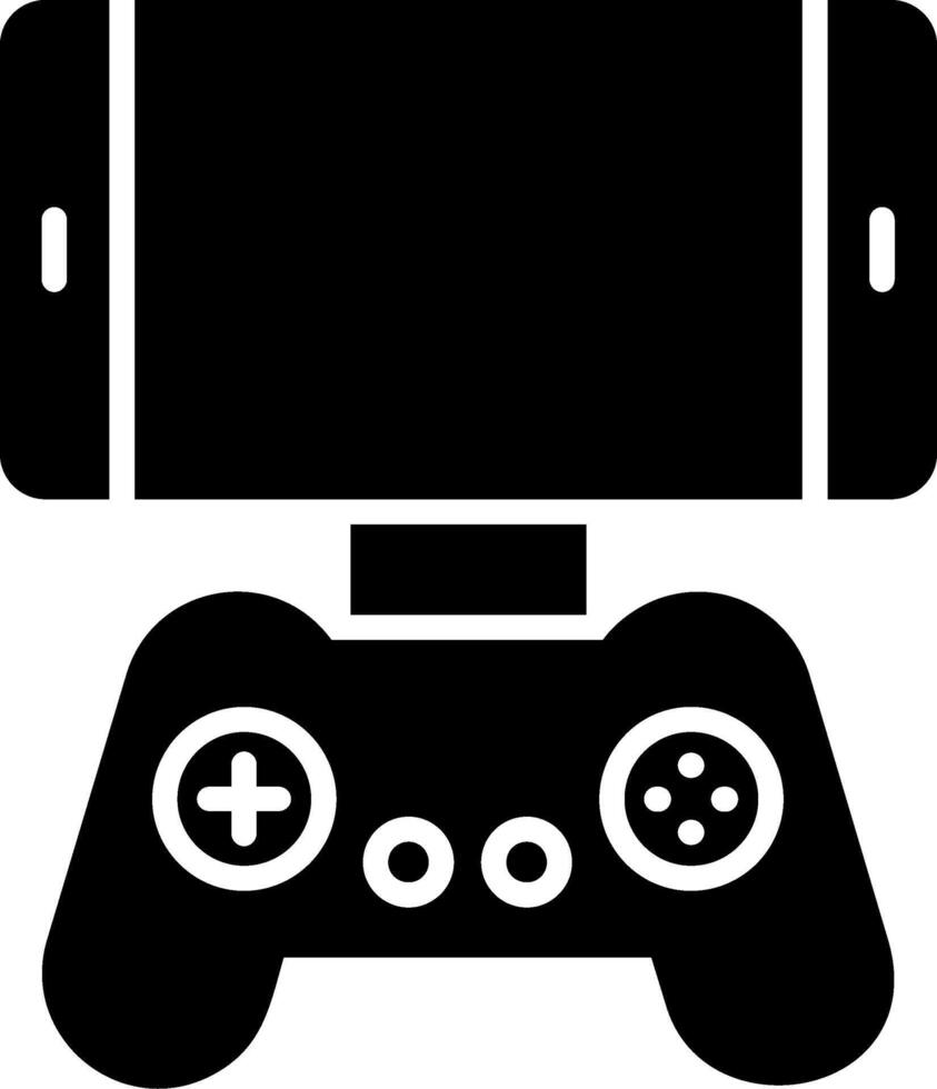 Mobile Game Glyph Icon vector