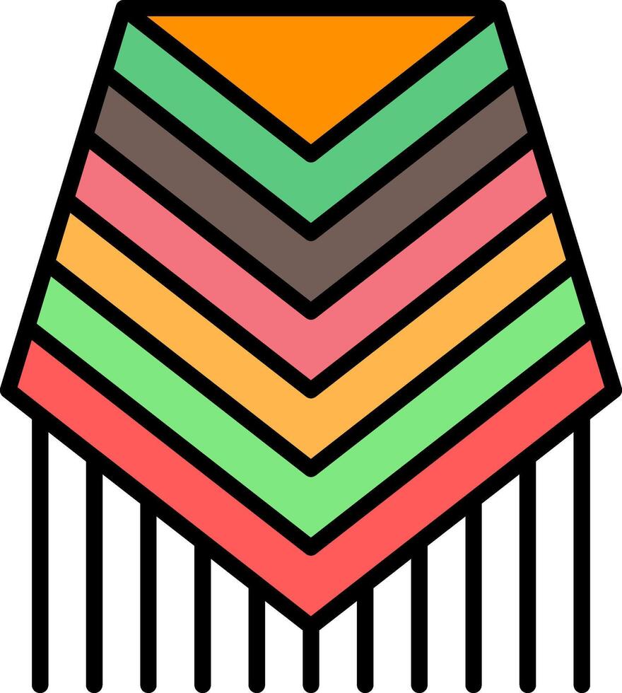 Poncho Line Filled Icon vector