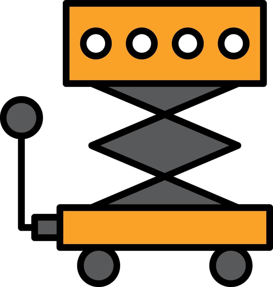 Scissor Lift Line Filled Icon vector