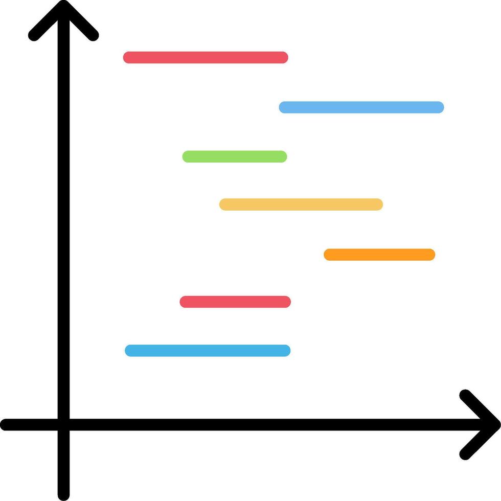 Gnatt Chart Line Filled Icon vector