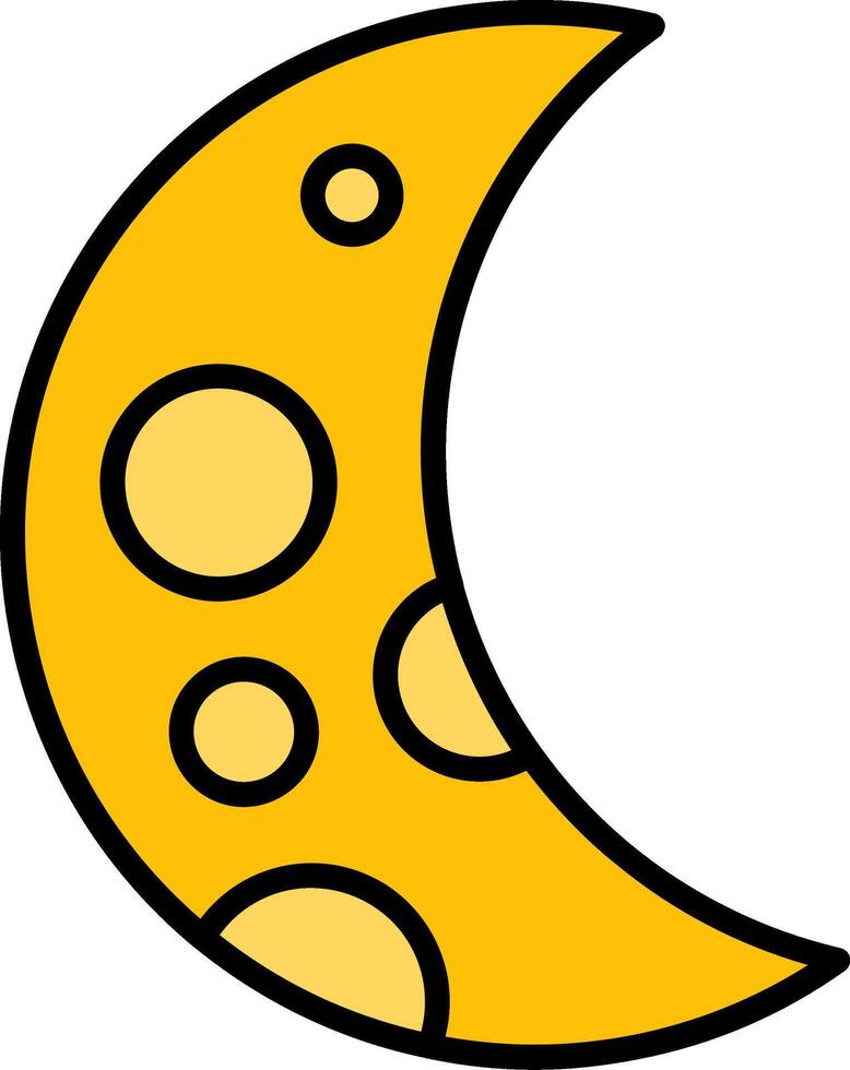 Crescent Moon Line Filled Icon vector