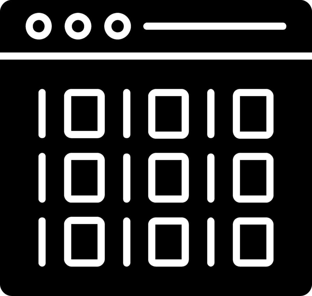 Binary Glyph Icon vector
