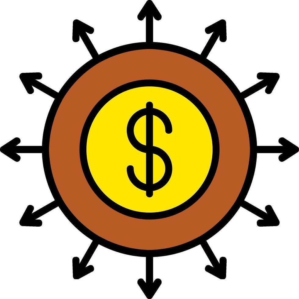 Budget Spending Line Filled Icon vector
