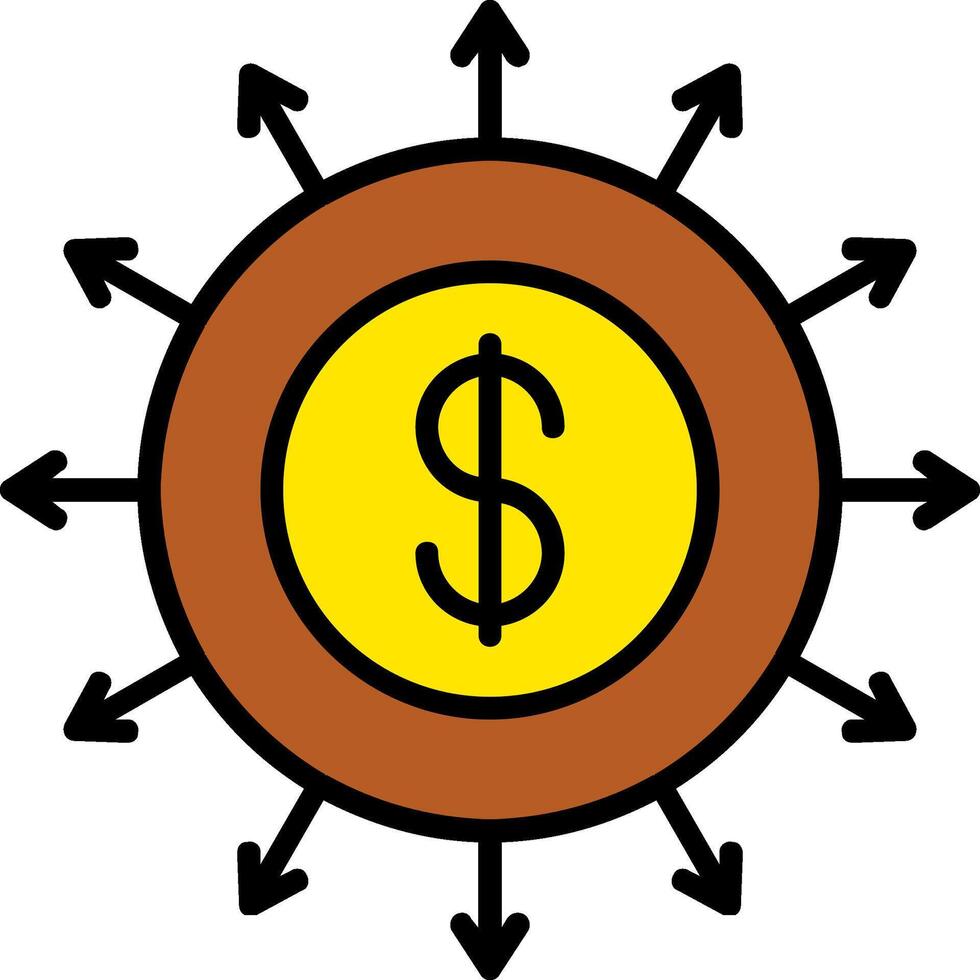 Budget Spending Line Filled Icon vector