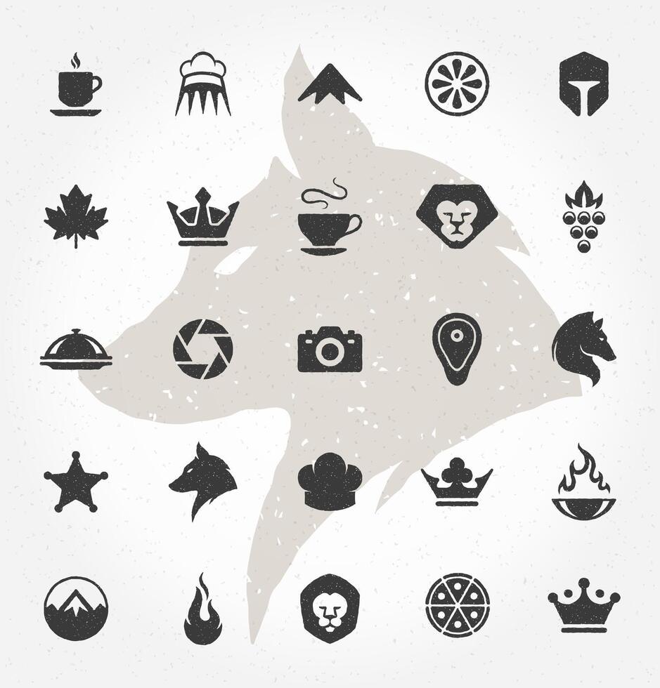 Retro Hand Drawn Objects and Icons Design Elements vector