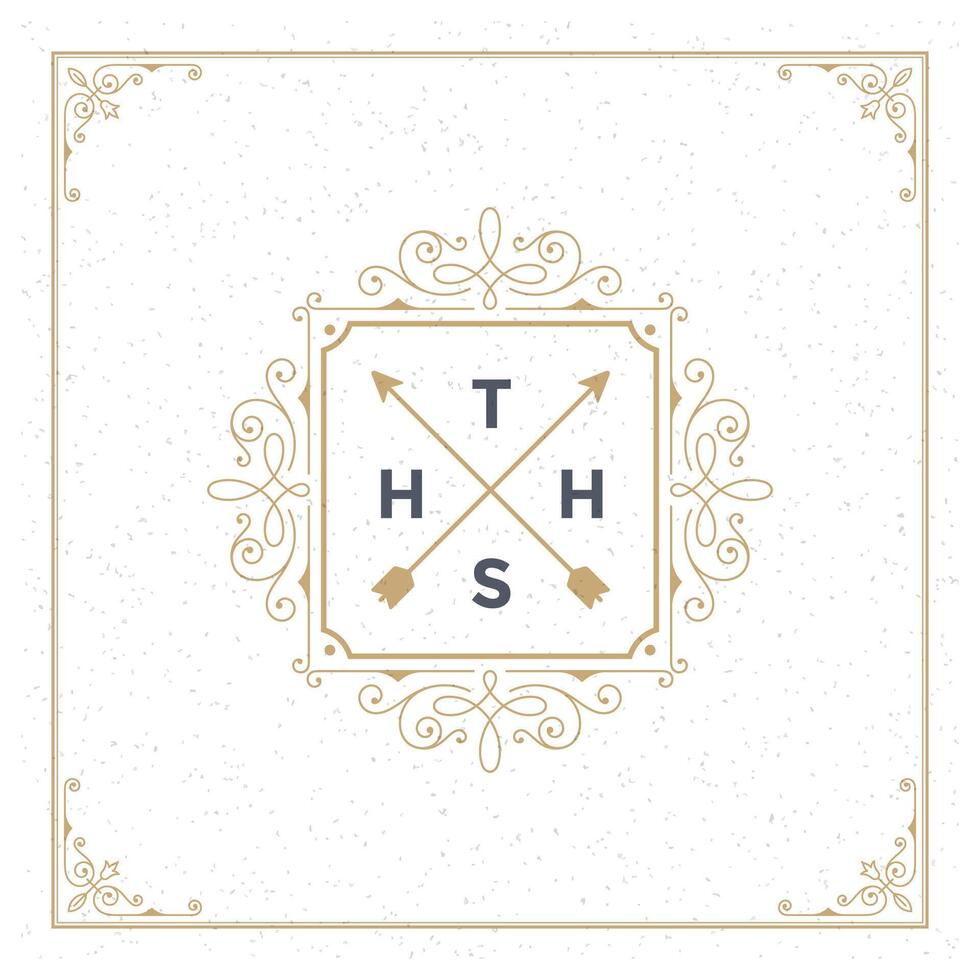Luxury Logo template flourishes calligraphic elegant ornament lines vector