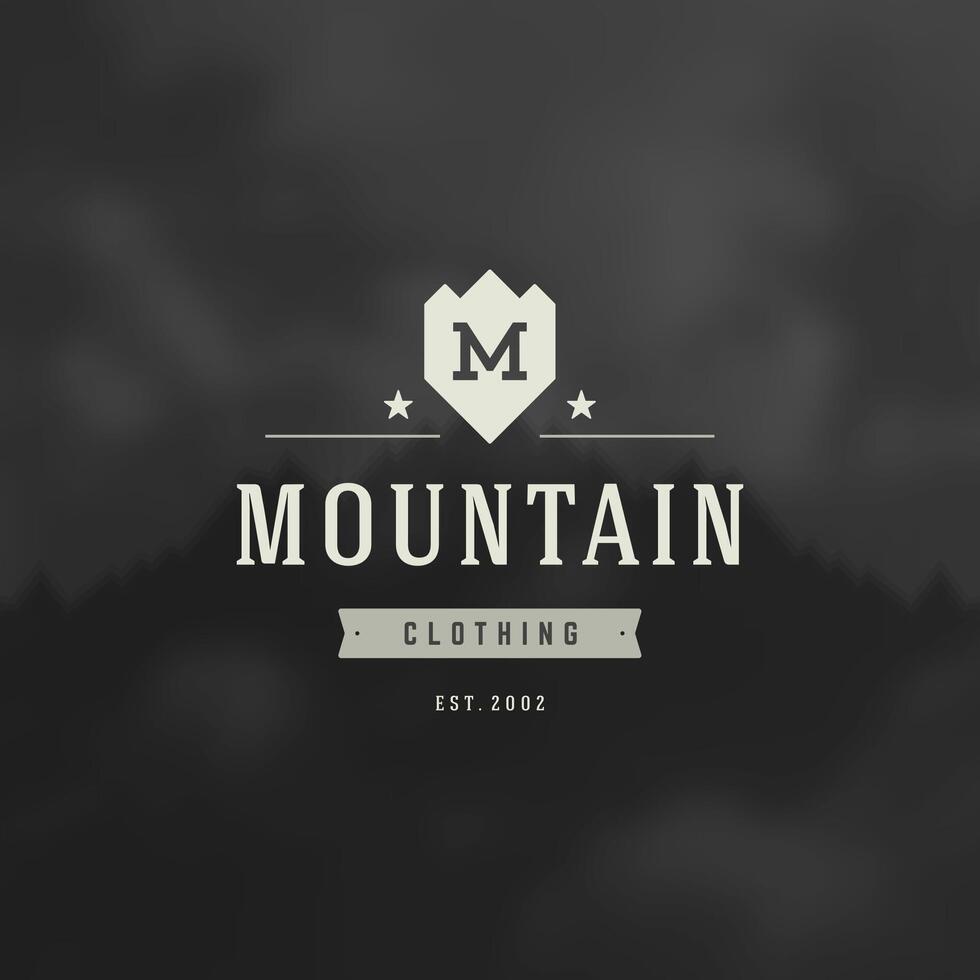 Mountain Design Element in Vintage Style for Logotype vector