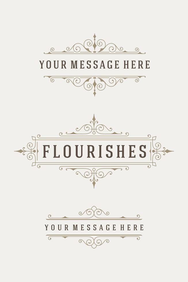 Vintage Ornaments Decorations Design Elements vector