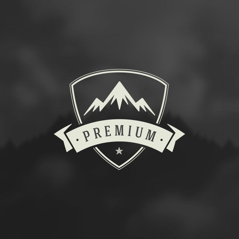 Mountain Design Element in Vintage Style for Logotype vector