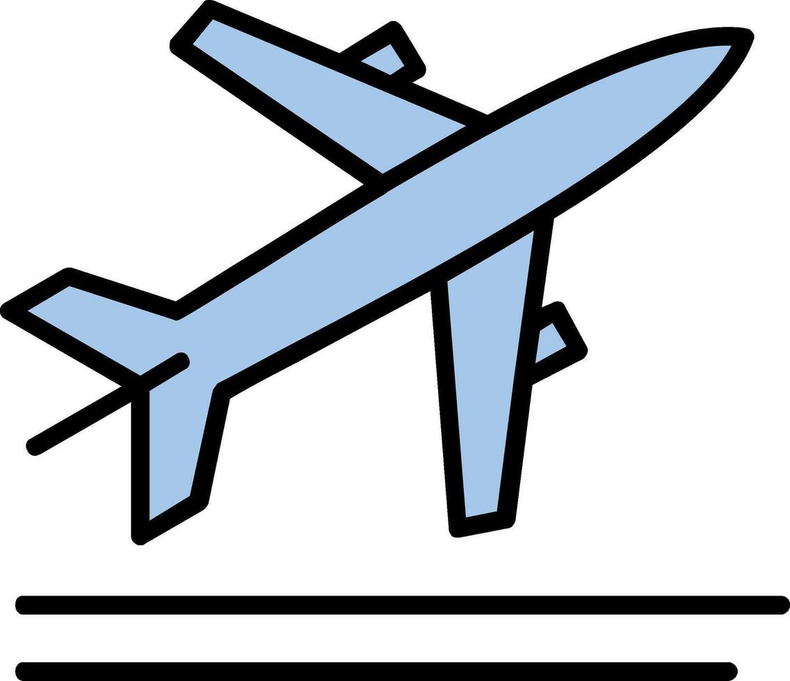 Take Off Line Filled Icon vector