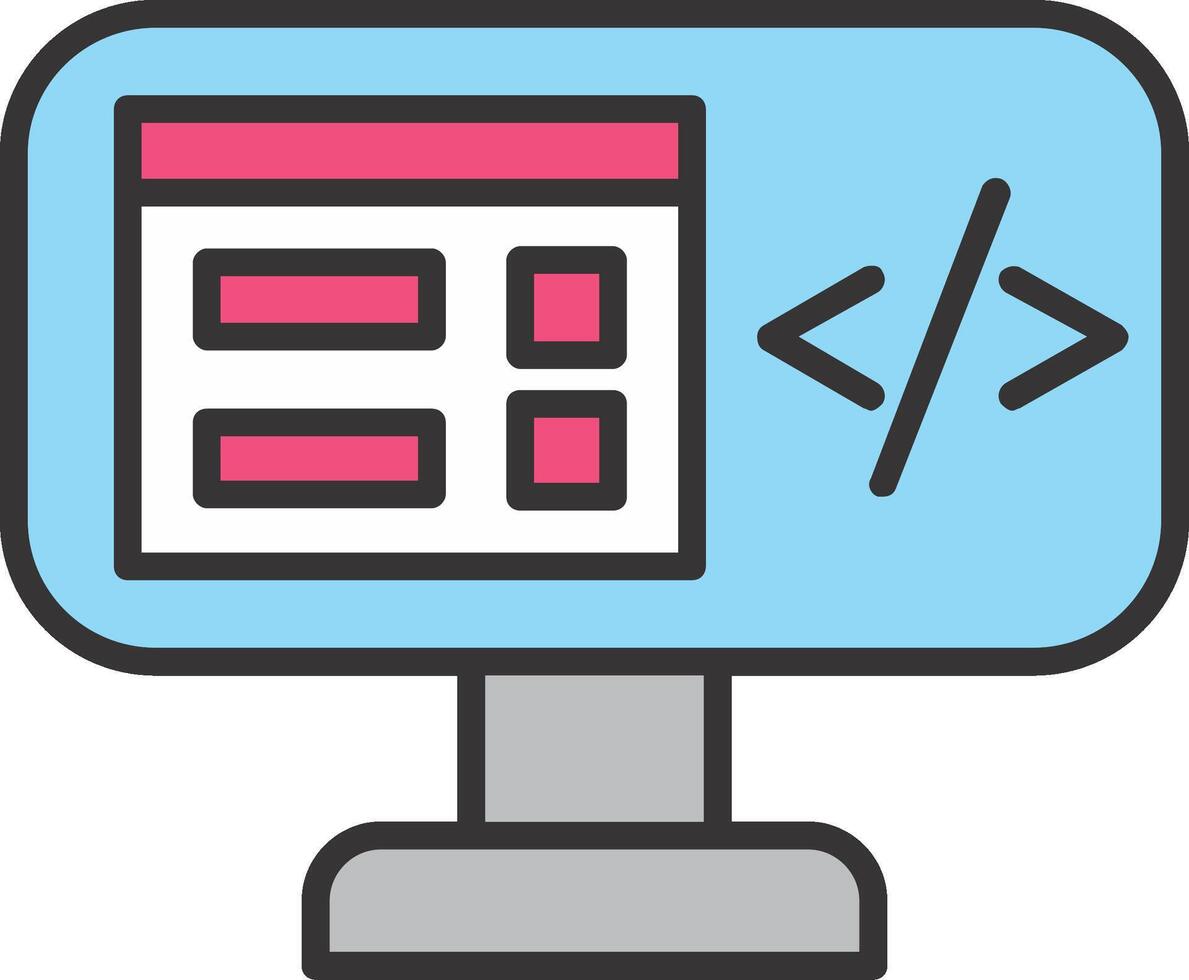 Program Coding Line Filled Icon vector