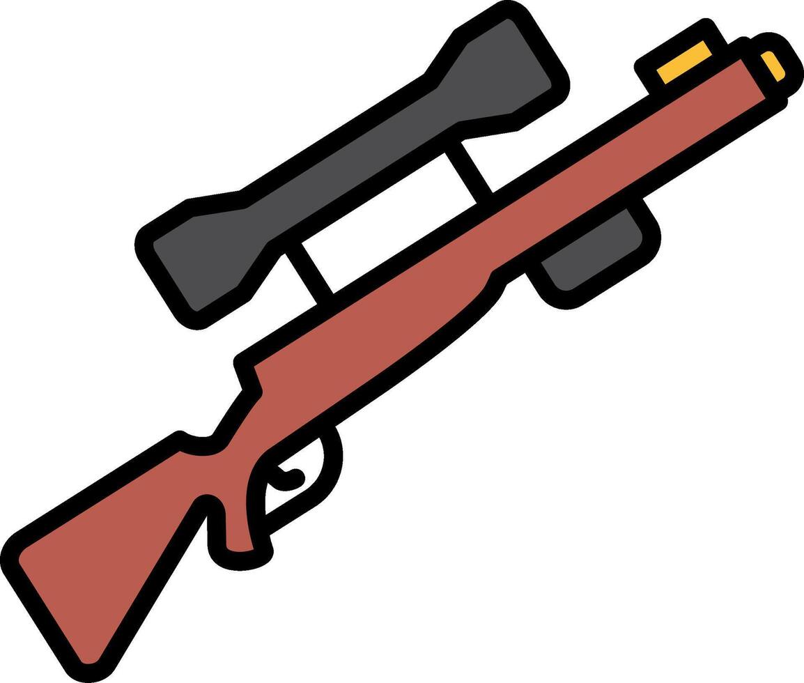 Gun Line Filled Icon vector