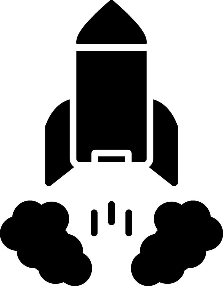 Rocket Launch Glyph Icon vector