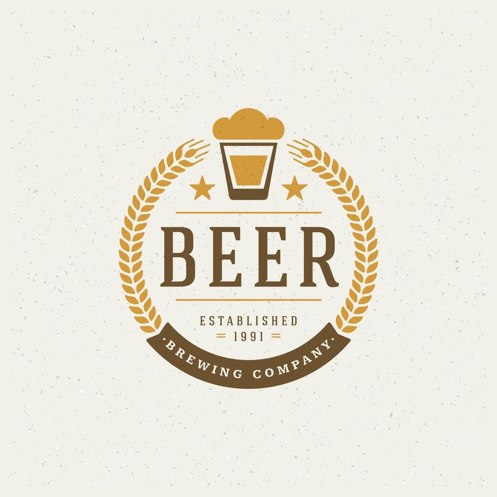 cerveza logo diseño elemento vector