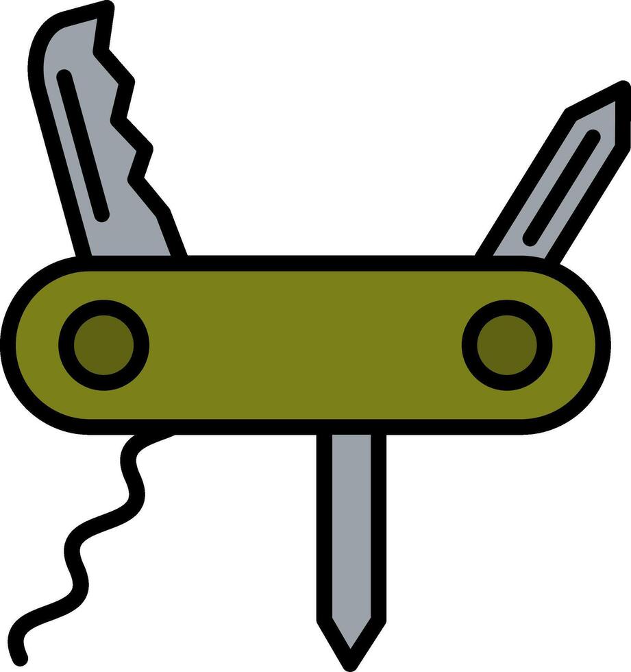 icono lleno de línea de cuchillo vector