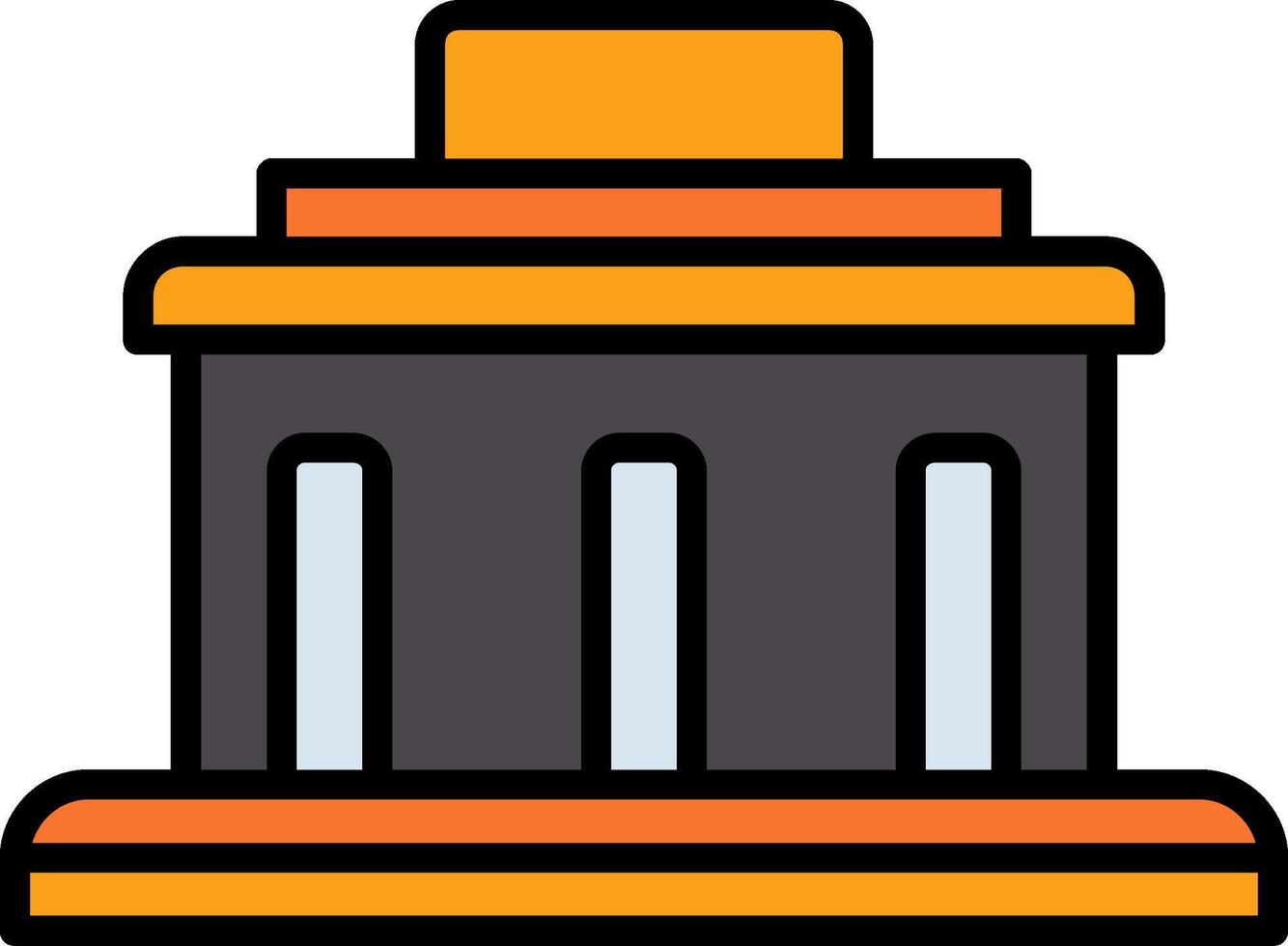 Museum Line Filled Icon vector