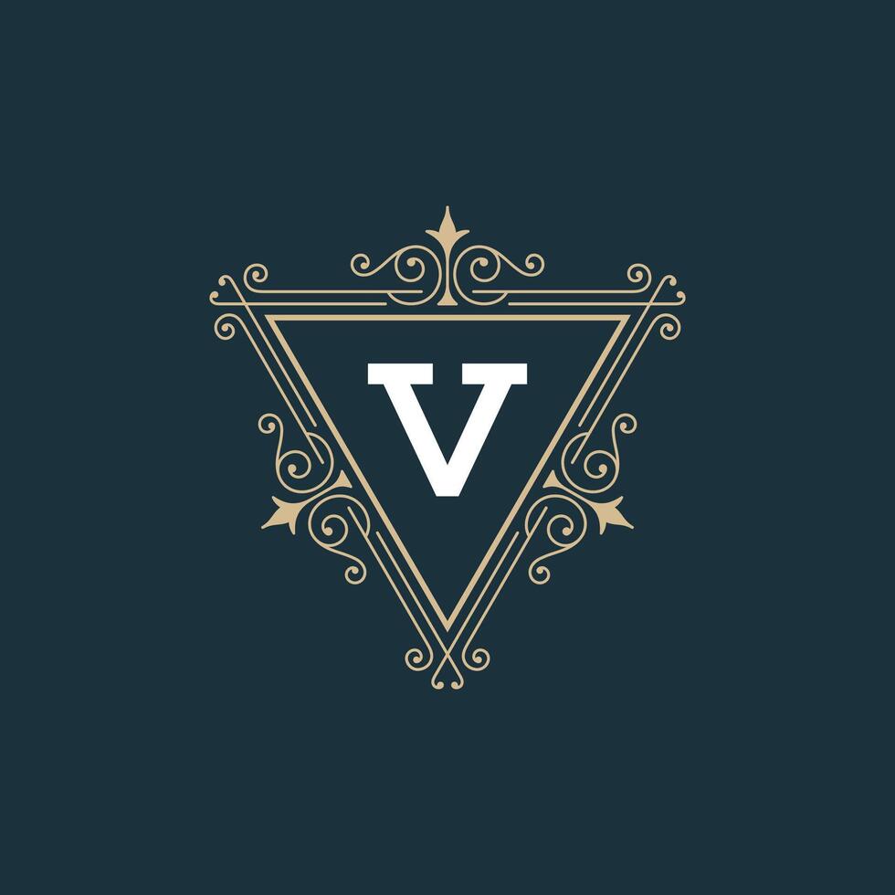 Flourishes calligraphic monogram emblem template vector