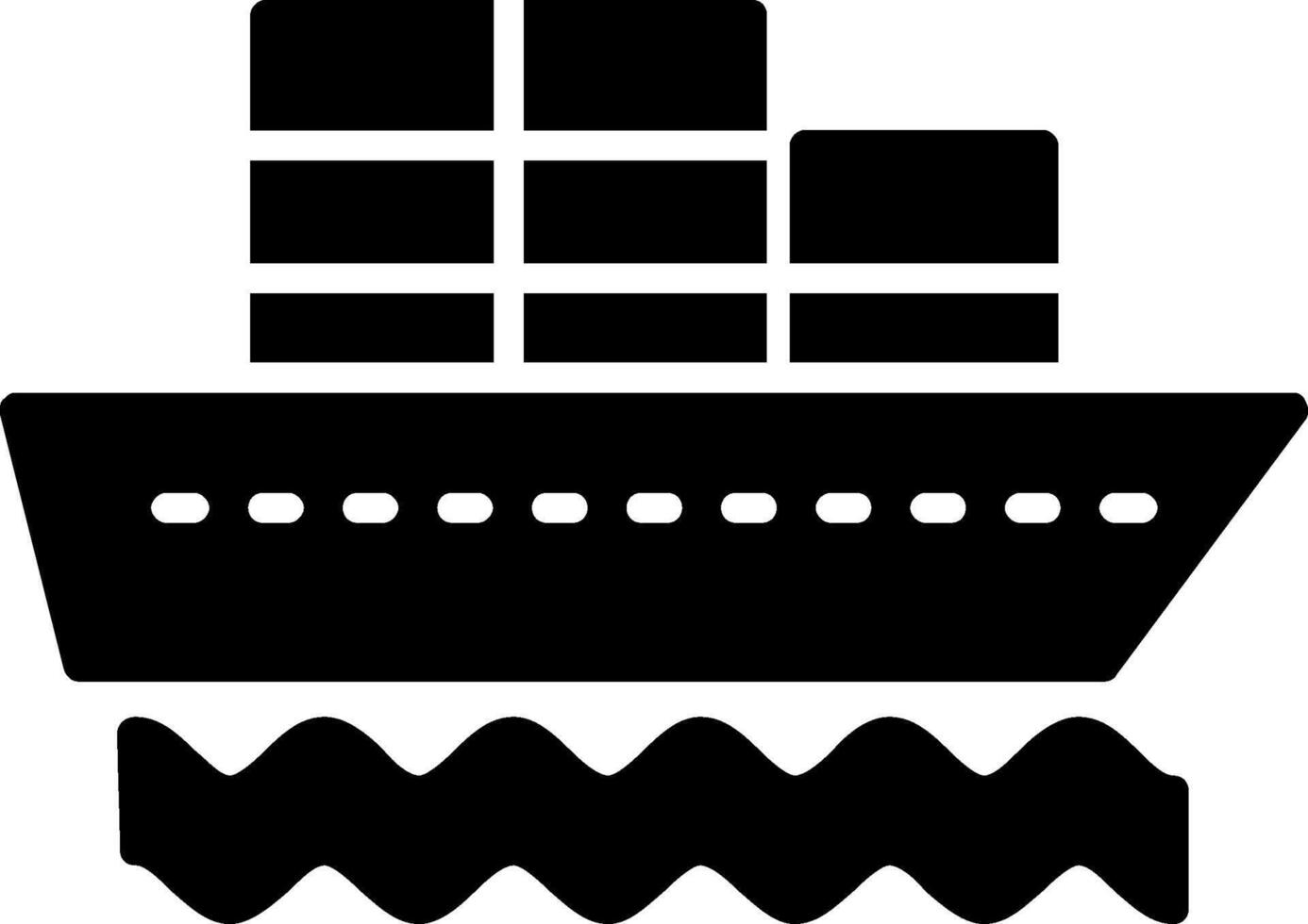 Container Ship Glyph Icon vector