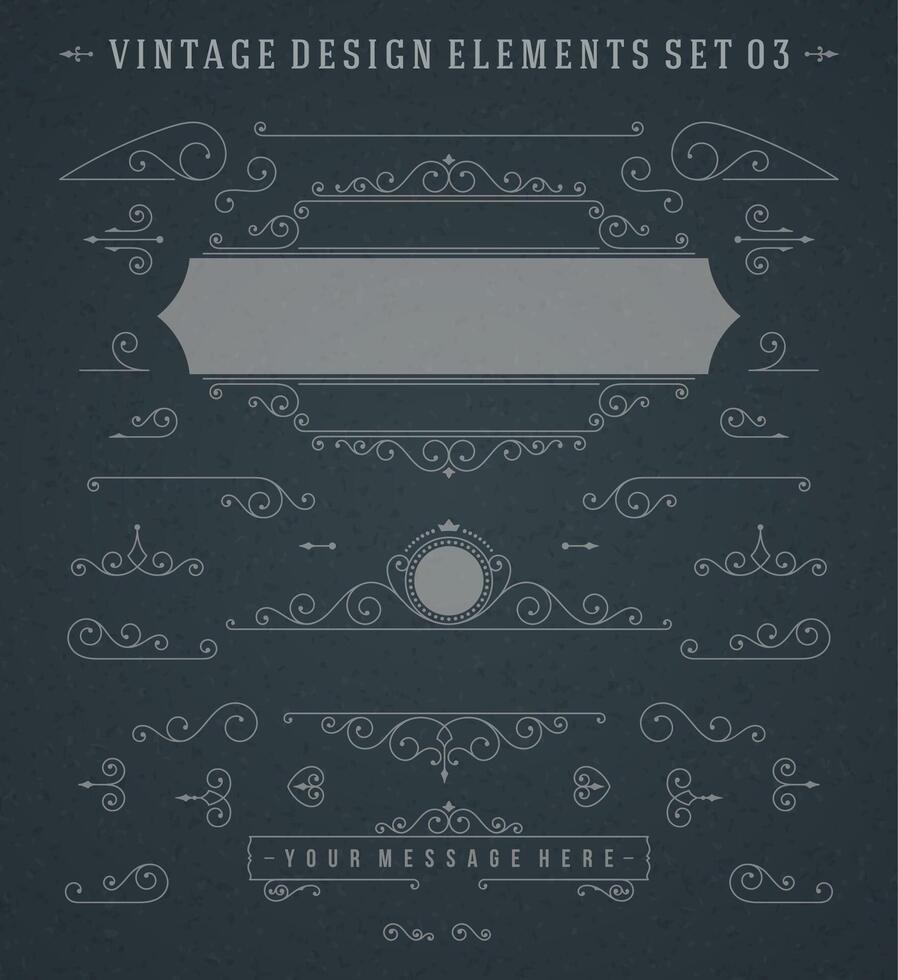 Vintage Swirls Ornaments Decorations Design Elements vector