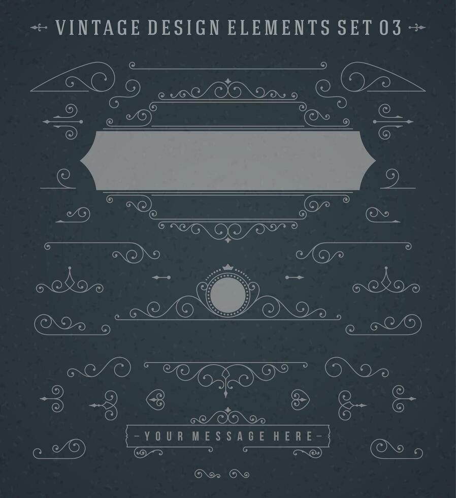 Vintage Swirls Ornaments Decorations Design Elements vector