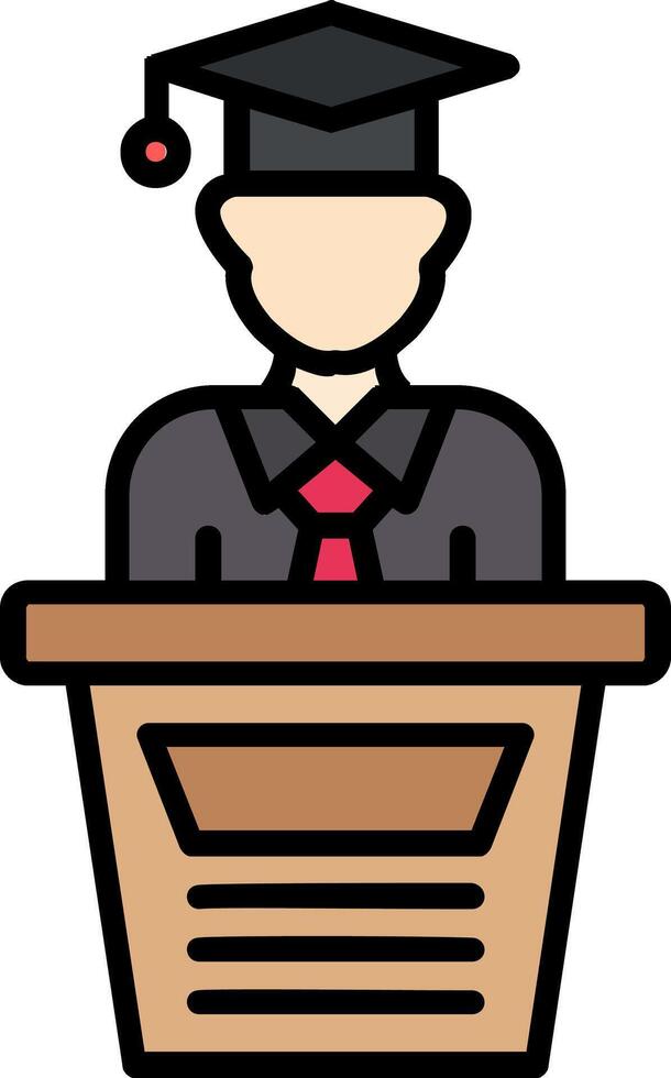 Graduation Line Filled Icon vector
