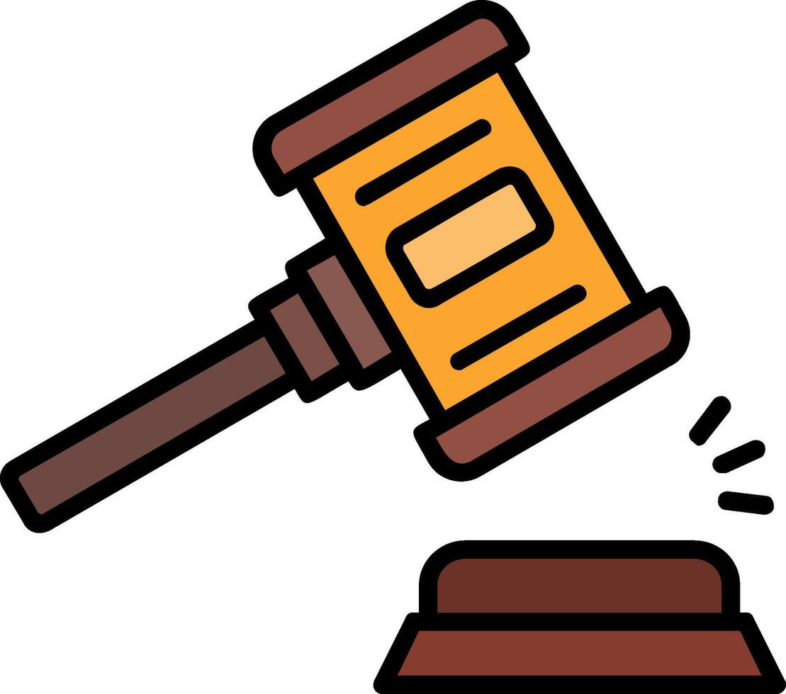 Auction Line Filled Icon vector