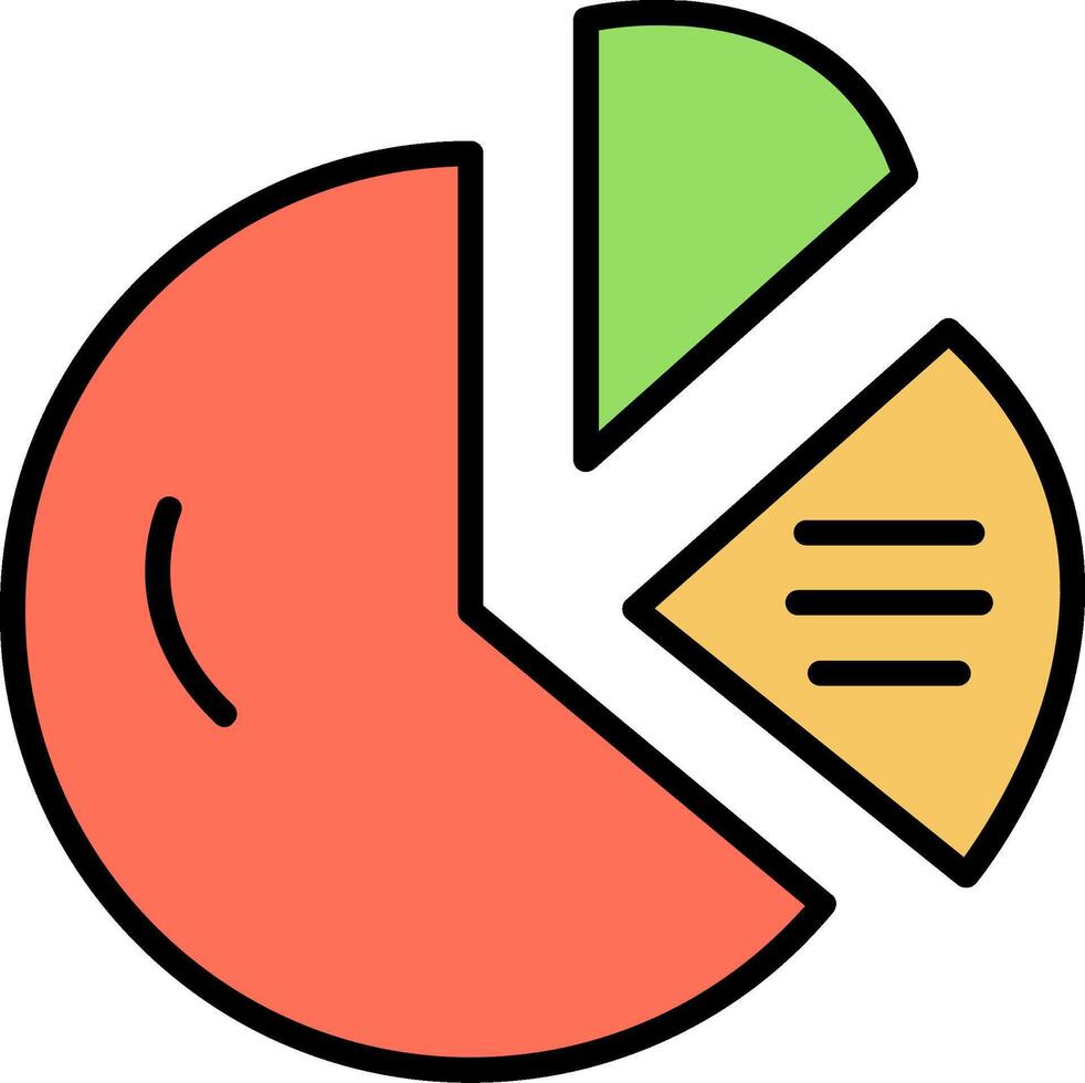 Dount Chart Line Filled Icon vector