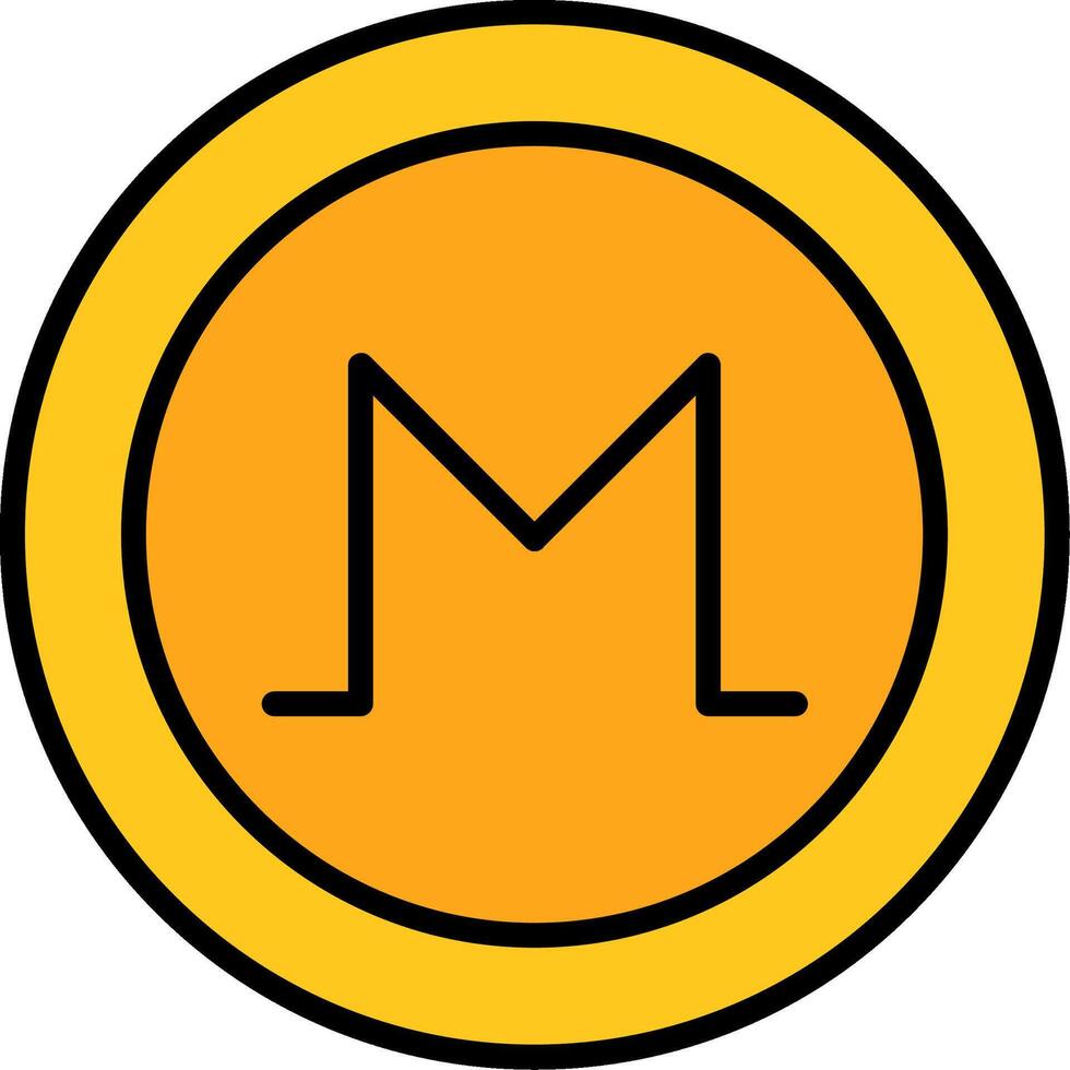 Monero Line Filled Icon vector