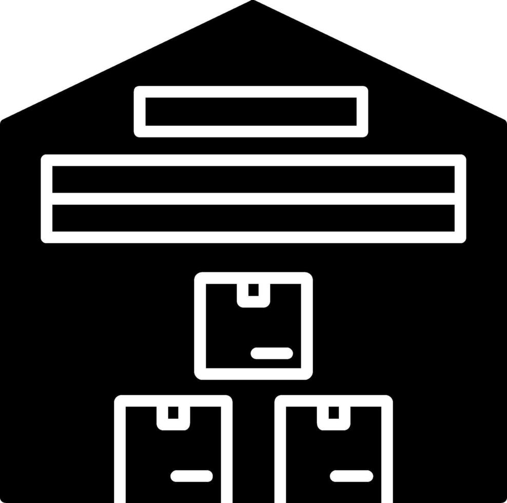 Warehouse Glyph Icon vector