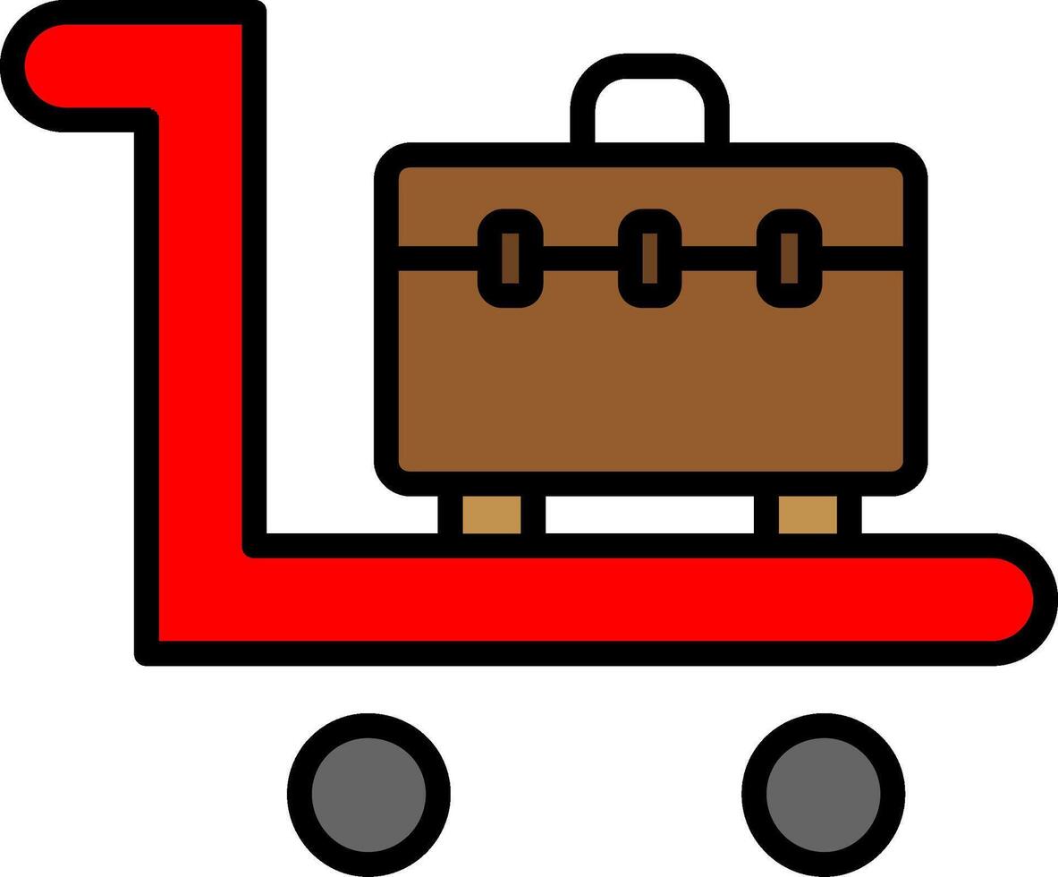 Trolley Line Filled Icon vector