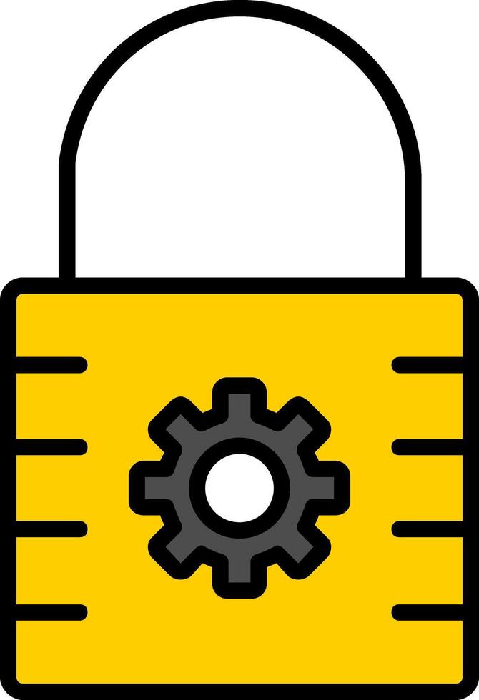 Lock Line Filled Icon vector