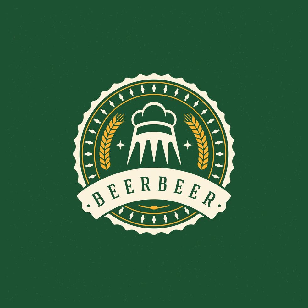 Beer Logo Design Element in Vintage Style vector