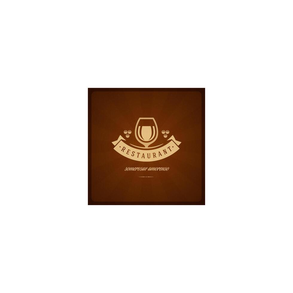 Restaurant Shop Design Element in Vintage Style vector