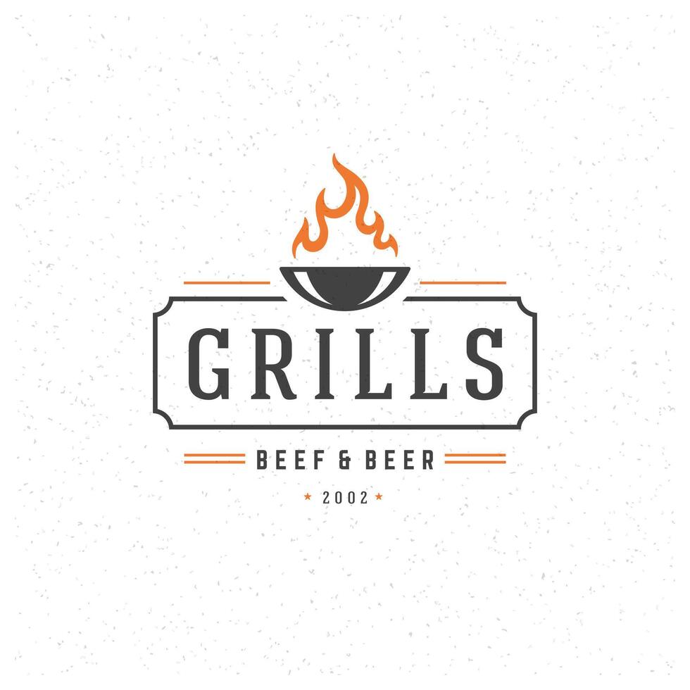 Grill Design Element in Vintage Style vector