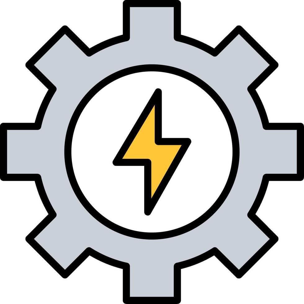 Gear Line Filled Icon vector