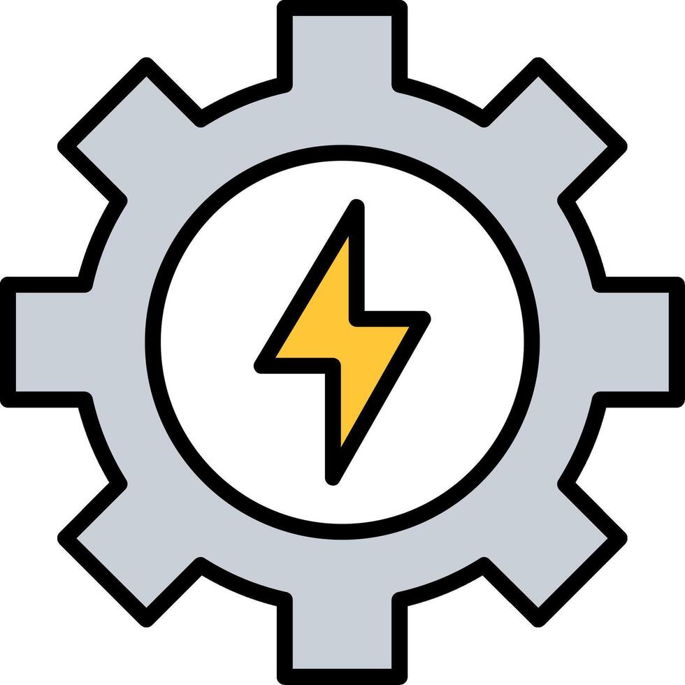 Gear Line Filled Icon vector