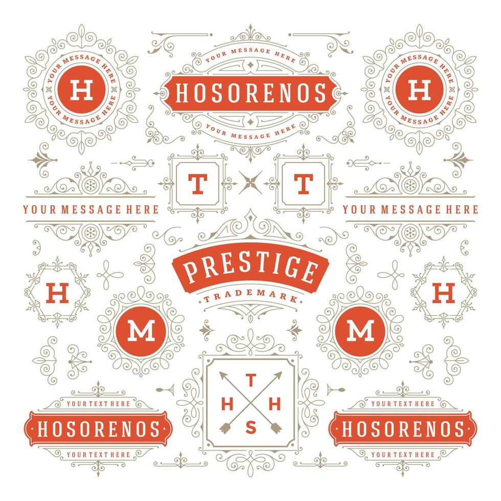 Vintage Ornaments Decorations Design Elements vector