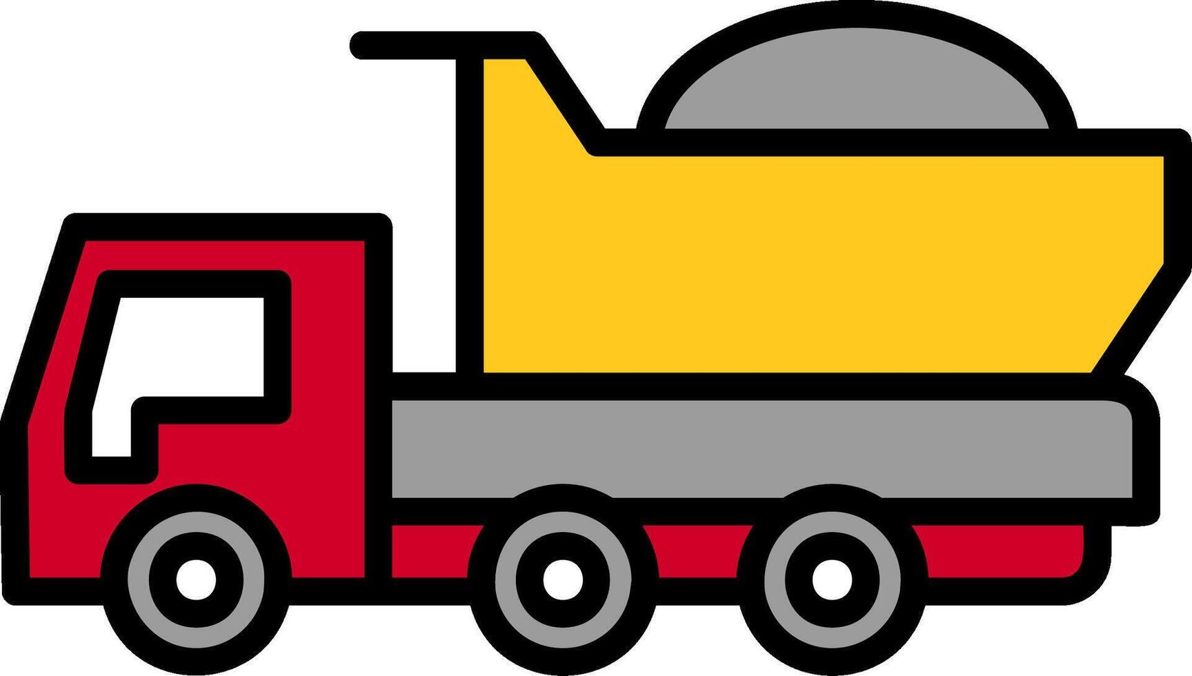 Dumper Truck Line Filled Icon vector