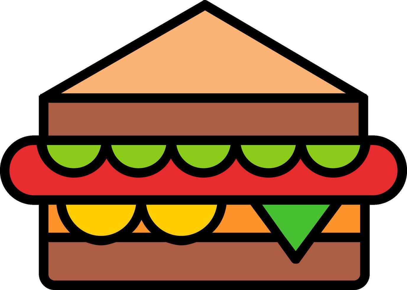 Sandwich Line Filled Icon vector