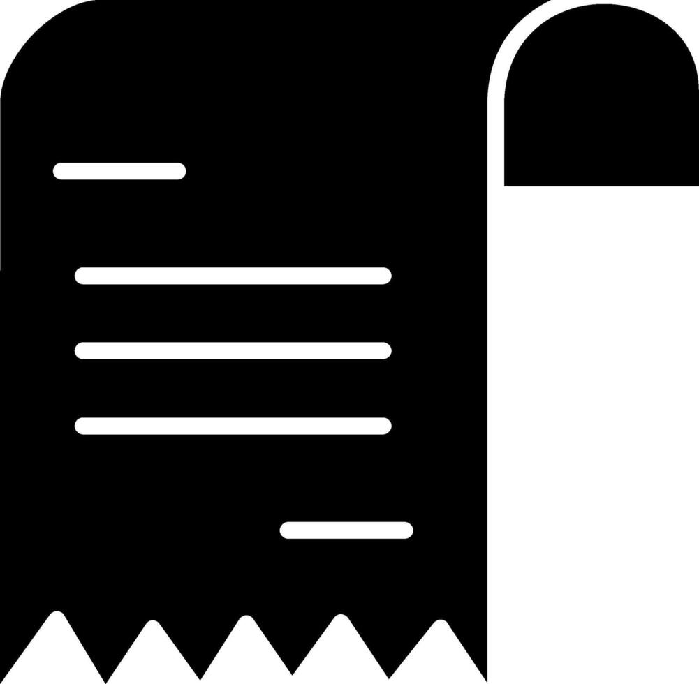 Receipt Glyph Icon vector