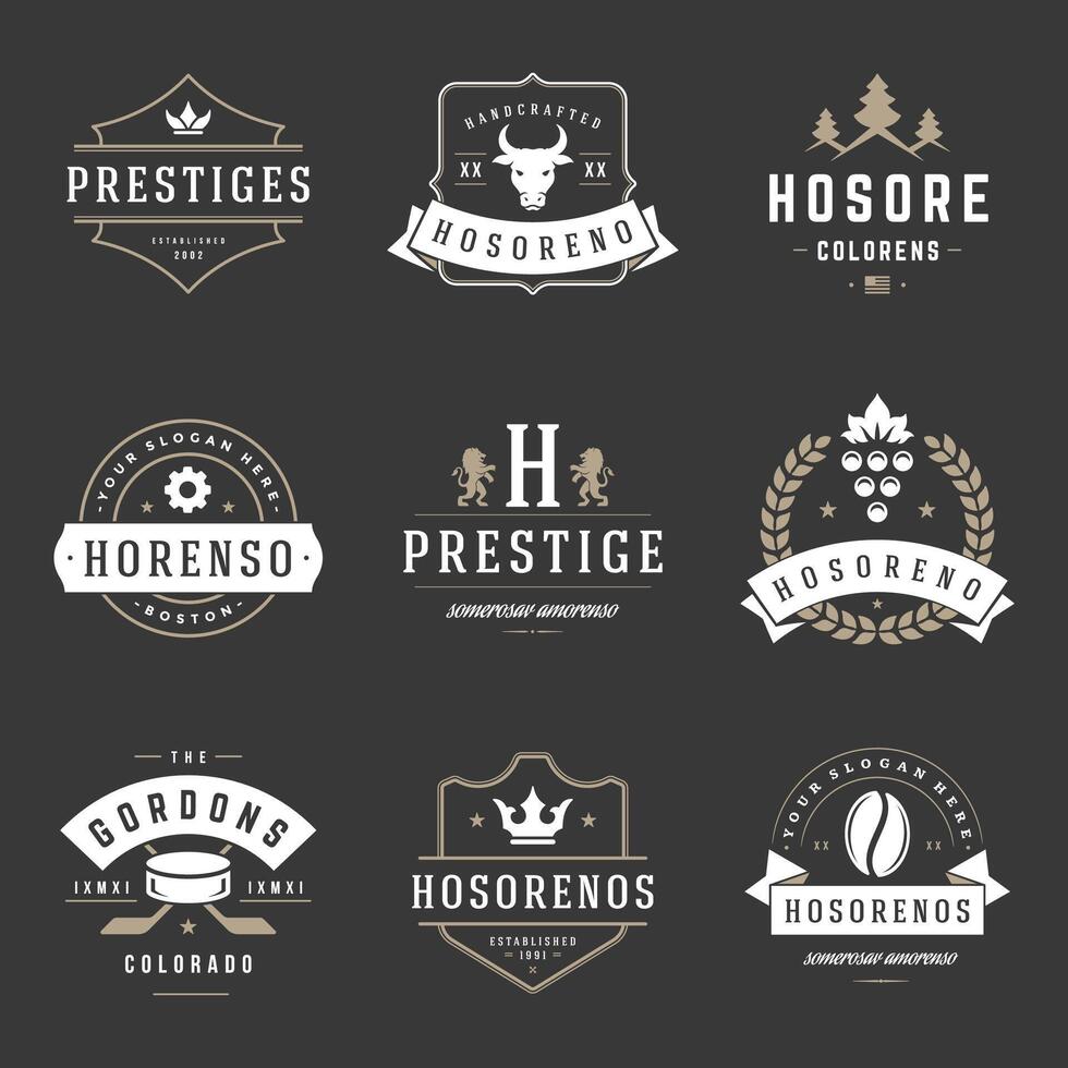 Vintage Logos Design Templates Set. vector