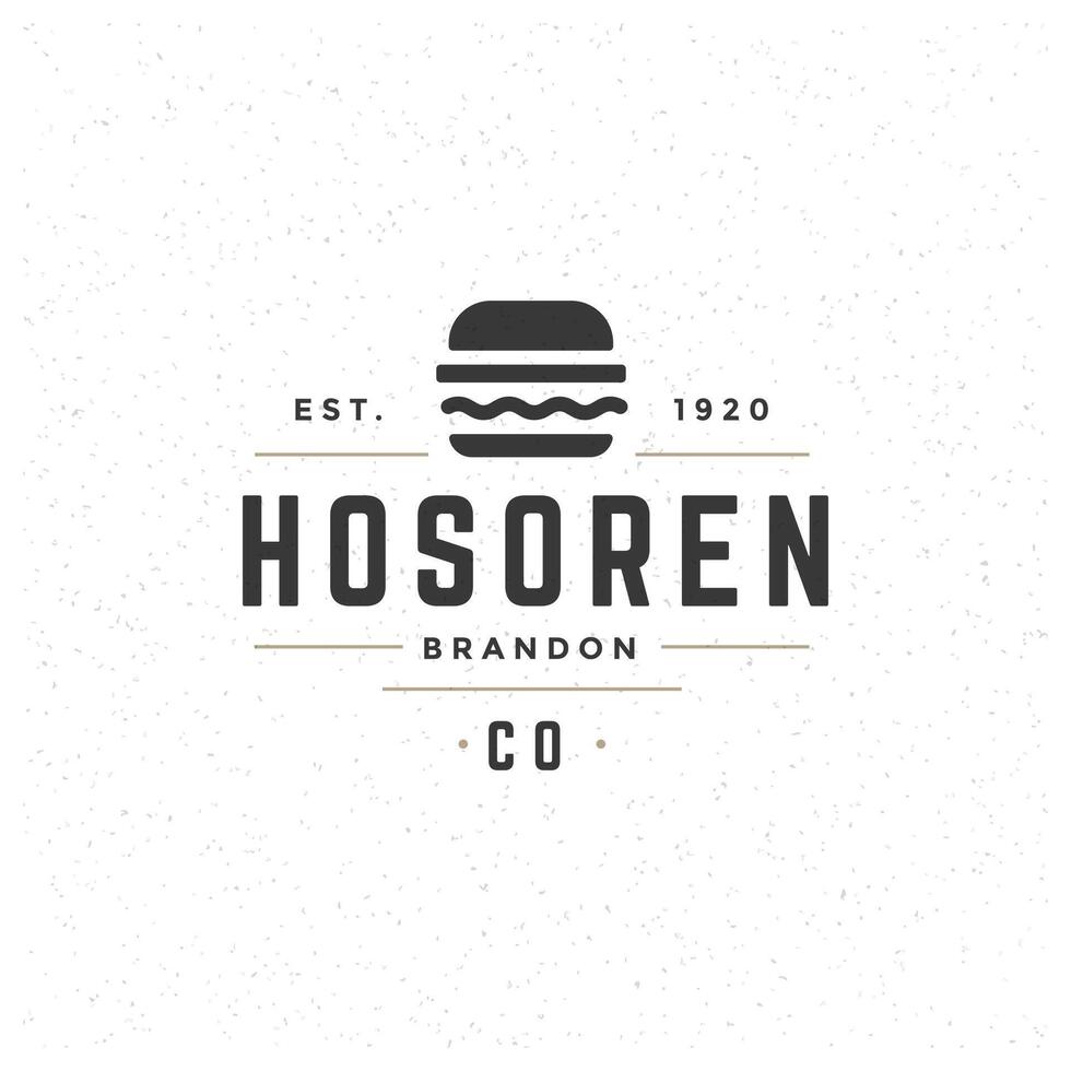 Fast Food Design Element in Vintage Style for Logotype vector